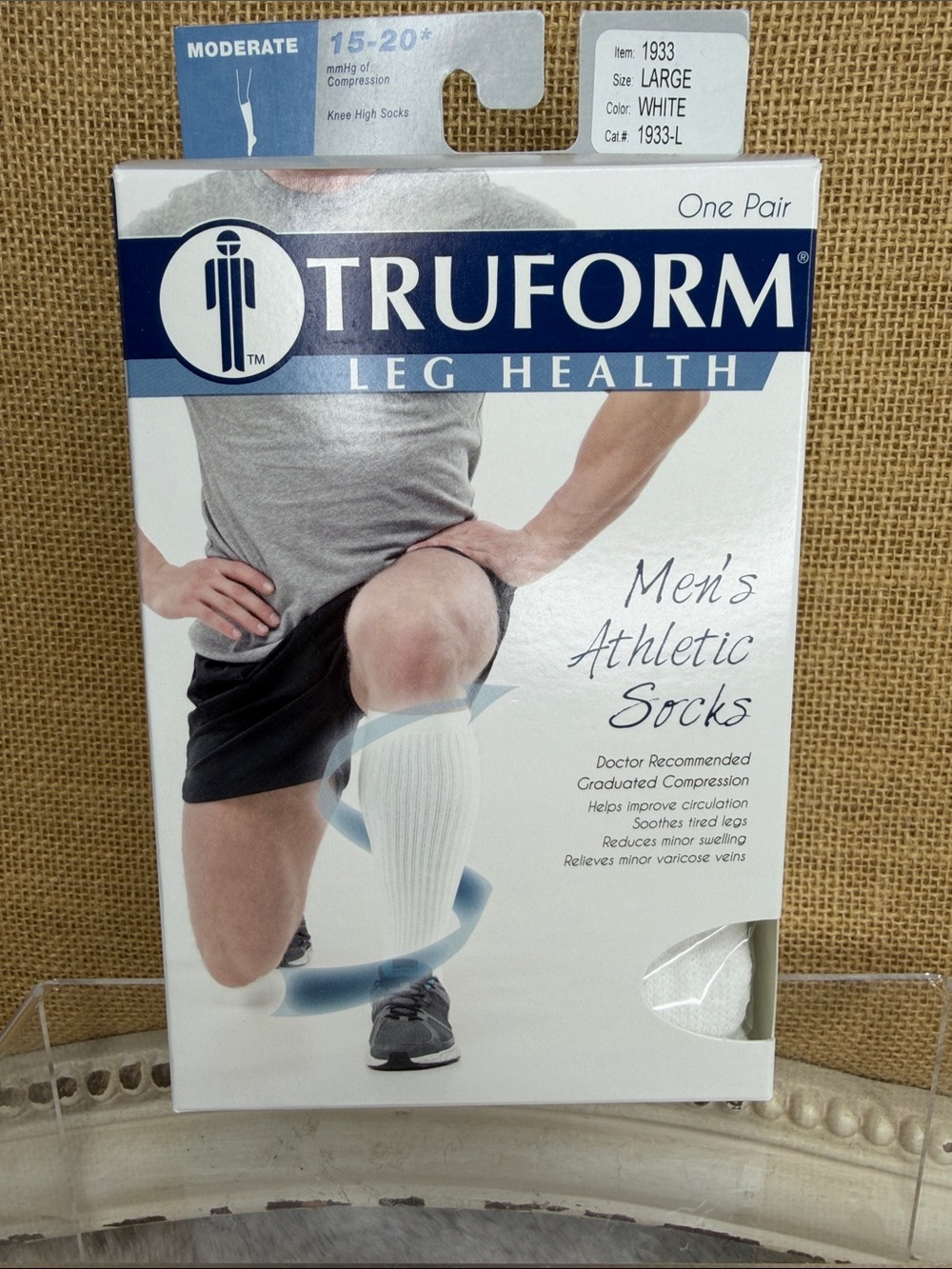 TruForm Men's Athletic Socks - White